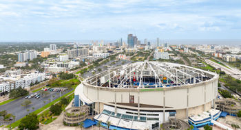 Hurricane Milton tore off most of the roof at Tropicana Field in St. Petersburg.