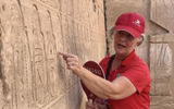 An Egyptologist for Viking explains anciet hieroglyphics on walls at the Temple of Karnak in Luxor to guests on excursion from the Viking Aton, the company's newest ship to sail the Nile River in Egypt.