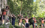 Dancers on Nuku Hiva, beneath a sacred banyan tree.