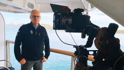 On a large fam trip aboard the Fridtjof Nansen, new CEO Gebhard Rainer told advisors that selling expedition cruises "requires you to tell stories."