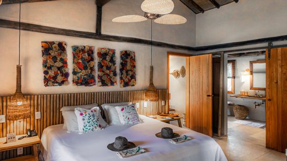 A master suite at Pousada Trijuncao, a Brazilian lodge on Extraordinary Journeys' wilderness and wildlife itinerary.