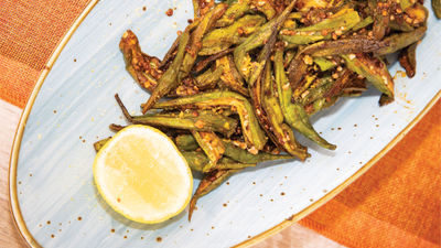 Onwuachi's crispy okra dish was a standout side during the festival.