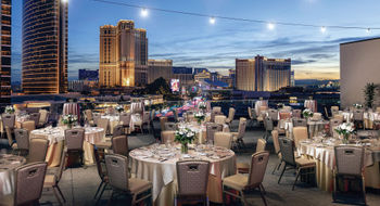 Resorts World Las Vegas Rose Rooftop. The resort, which opened on the Strip in 2021, includes 350,000 square feet of meetings and banquet space.