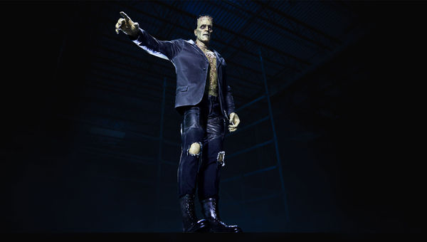 Frankenstein’s Monster stands at 9 feet tall and will first appear in the queue of the Monsters Unchained: The Frankenstein Experiment attraction.