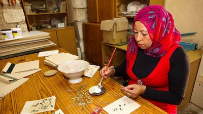 Visit to Iraq Al-Amir's Women Cooperative, a MAKE TRAVEL MATTER® Experience in Jordan. Courtesy of Trafalgar