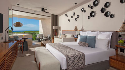 A guestroom overlooking at Secrets Bahia Mita Surf & Spa Resort in Mexico. Hyatt said a Q3 drop in all-inclusives net-package RevPAR was most pronounced in the Americas region.