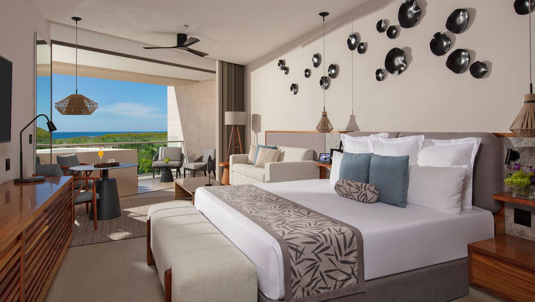 A guestroom overlooking at Secrets Bahia Mita Surf & Spa Resort in Mexico. Hyatt said a Q3 drop in all-inclusives net-package RevPAR was most pronounced in the Americas region.