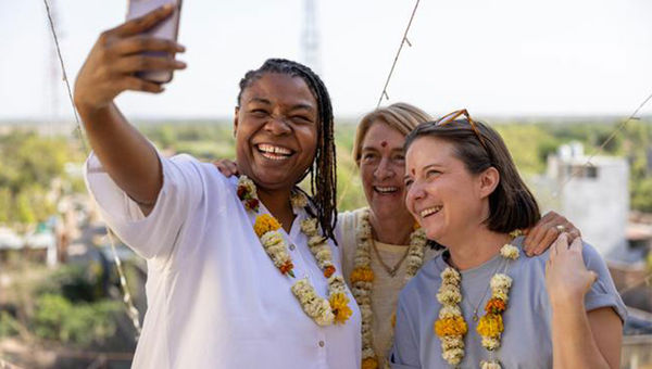 Intrepid Travel guests in Tordi Garh during a women-only tour.