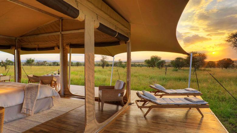 Tent accommodations at Roving Bushtops Safari Camps.