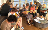 Passengers were offered ukelele lessons as the ship moved from island to island.