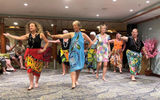 Passengers who took Marquesas dance lessons on the voyage perform on the final evening of the trip.