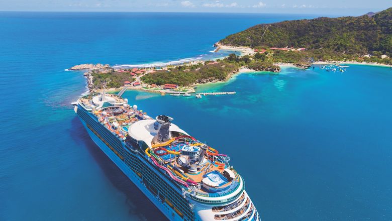 A Royal Caribbean International ship docked in Labadee, its private beach destination in Haiti. The line plans to resume calls there after avoiding it due to unrest in the country.