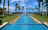 The lawn and fountains at Grand Wailea Waldorf resort.