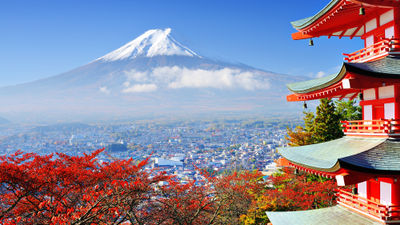 Mount Fuji on the Japanese island of Honshu. All eyes in the travel industry are on Japan, which is taking steps toward reopening.